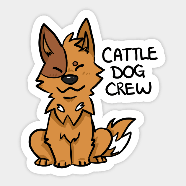 Red Cattle Dog Crew Sticker by niknikando
